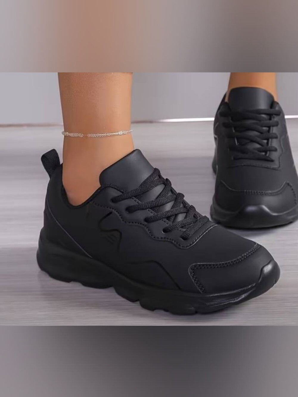 Classic Black Women's Athletic Sneakers